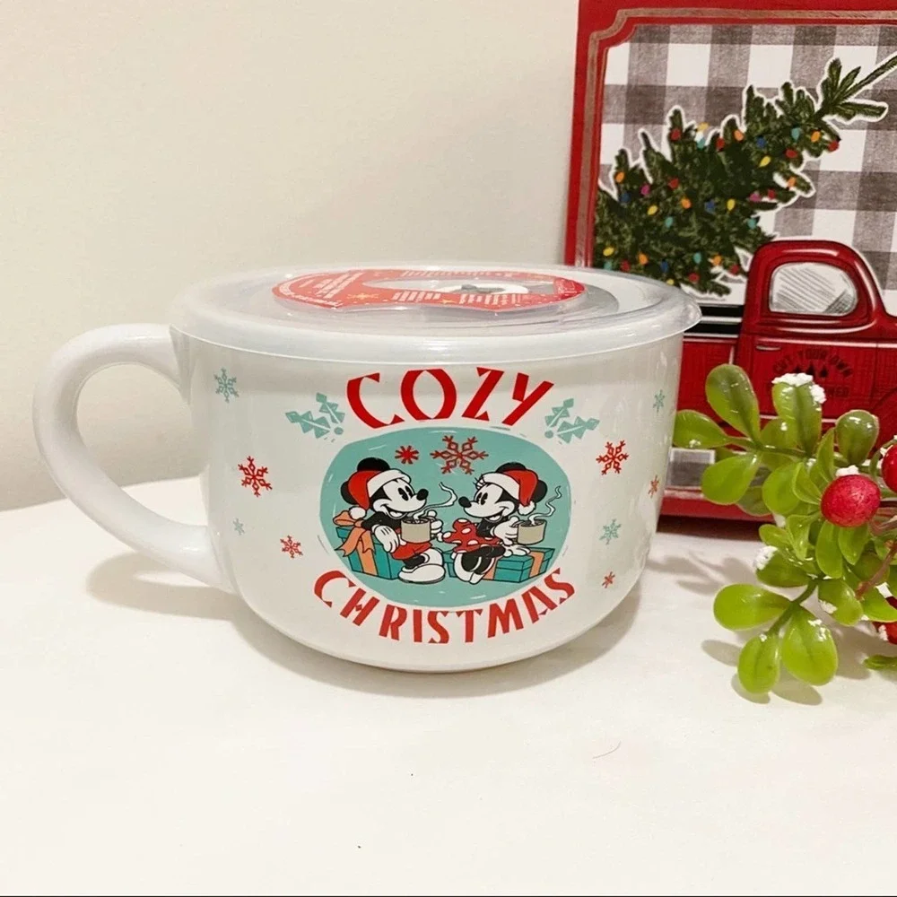 Disney Mickey and Minnie ceramic soup mug